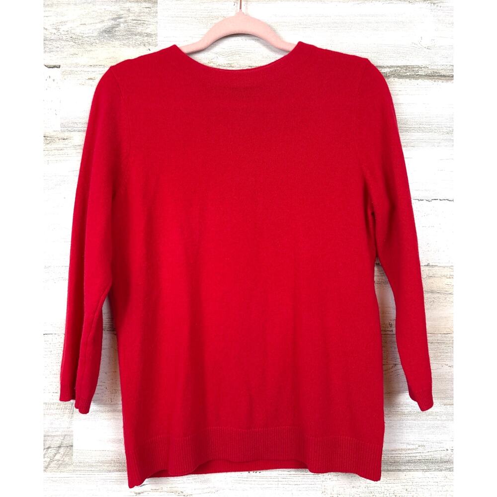 Talbots Womens M Red 100% Classic Cashmere Pullover Sweater Luxury